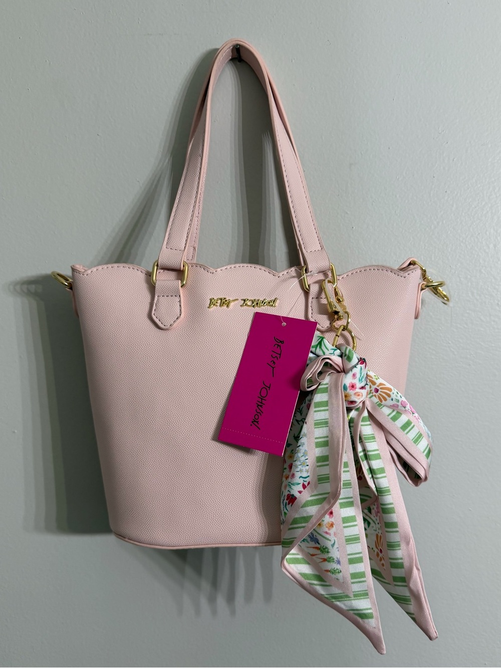 Betsey Johnson "XOBLOOM" Scalloped Convertible Satchel